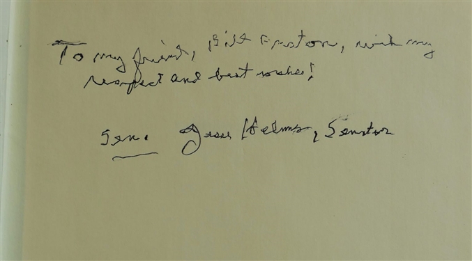 Here's Where I Stand - A Memoir by Senator Jesse Helms - Author Signed and Personally Inscribed To Alston - First Edition Hardcover With Dust Jacket 
