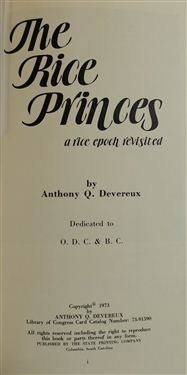 The Rice Princess - a rice epoch revisited by Anthony Q. Devereux - Author Signed First Edition Hardcover Book with Dust Jacket