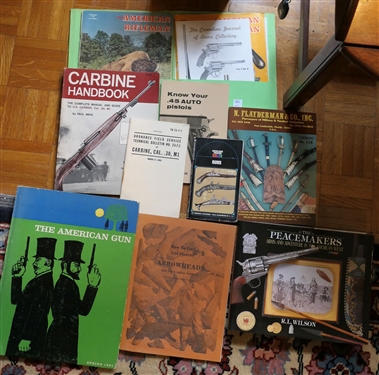11 Books, Booklets, and Magazines on Guns - N. Flayderman & CO The Peacemakers Arms and Adventures In The American West How TO Find and Identify Arrowheads The American Gun American...