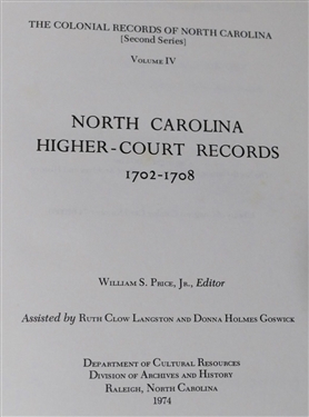 8 Volumes of The Colonial Records of North Carolina Vol. IX 1771-1775 - 1890 First Edition, Vol. VII 1769-1771 - 1890 First Edition, Vol. VI and VII Second Series 1981, 3 Authored by Price - 1971...