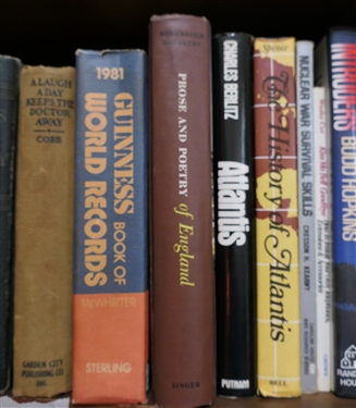 21 Books including Wildlife Management on Your Land Antiques and Collectibles Price Guide The Book of Predictions Atlantis A Short History of the Civil War A Laugh A Day Keeps the Doctor...