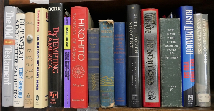15 Books including The Old Testament But What About the People The Watery Part of the World The Old Man's Boy Grows Older The Tempting of America Hirohito Emperor of Japan Until Proven...