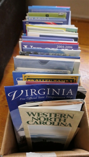 Lot of Road Maps and Pamphlets including North Carolina, Virginia, South Carolina, Florida, Vance County, Henderson, Phoenix, New Orleans, Dallas, Texaco Touring Map of North Carolina