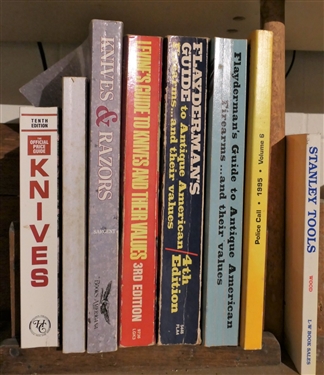 8 Books on Knives and Tools including The Official Price Guide to Knives Knives & Razors Pocket Knife Traders Price Guide Levine's Guided to Knives Flayderman's Guide to Antique American...