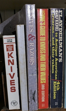 8 Books on Knives and Tools including The Official Price Guide to Knives Knives & Razors Pocket Knife Traders Price Guide Levine's Guided to Knives Flayderman's Guide to Antique American...