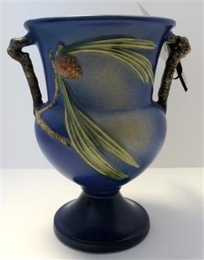 1935 Roseville Blue Pine Cone Vase - 8" - Number 908 