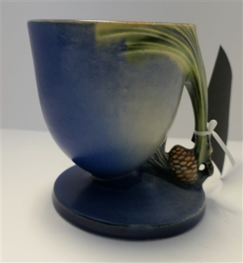 Roseville Blue Pine Cone Vase - Number 124 - Measures 5" tall 