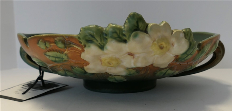 Roseville White Rose Console Bowl Number 392 - 10 