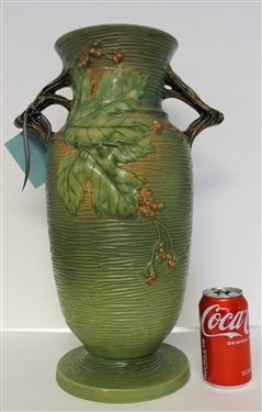 Huge Roseville Bushberry Double Handled Vase - Measures 18 - Number 41