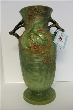 Huge Roseville Bushberry Double Handled Vase - Measures 18 - Number 41