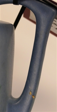 Roseville Blue Foxglove Double Handled Vase - Number 46 - 7 - One Handle Has Been Repaired