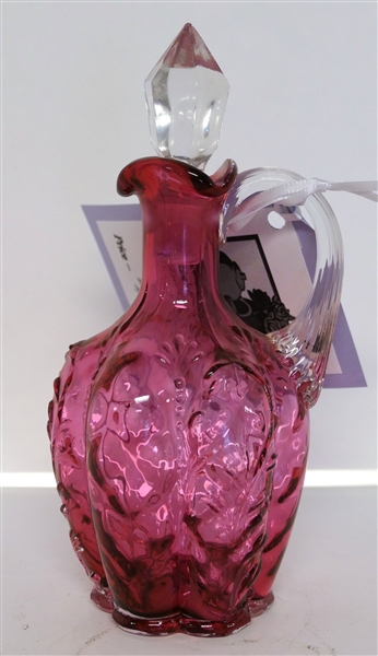 Cranberry Fenton Spanish Lace Cruet - Measuring 7 /2" Tall 