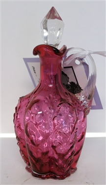 Cranberry Fenton Spanish Lace Cruet - Measuring 7 /2 Tall 