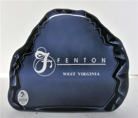 Fenton - West Virginia - Glass Display Plaque - With Original Sticker - Measures 4 3/4 tall 5 3/4 Across
