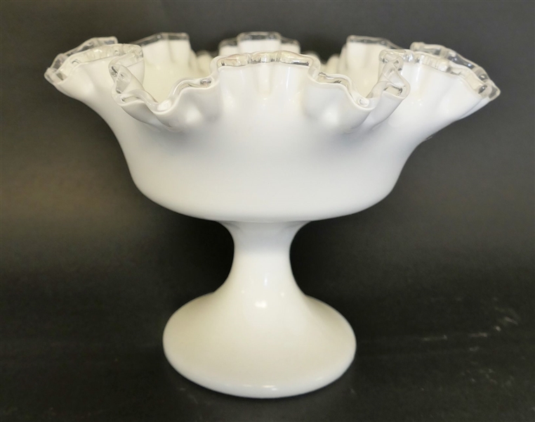 Fenton Silver Crest Compote - Measuring 6" Tall 8" Across