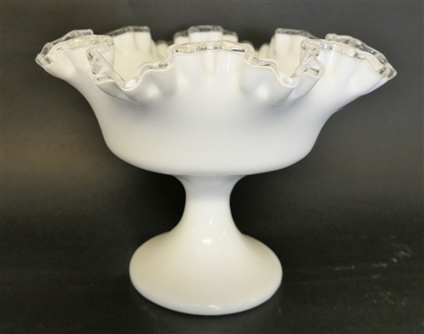 Fenton Silver Crest Compote - Measuring 6 Tall 8 Across