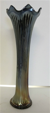 Fenton Ribbed Carnival Vase - Measuring 12 tall 