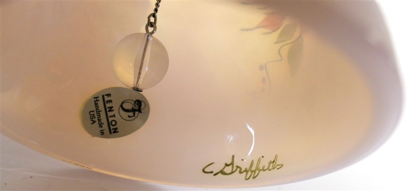 Hand painted Fenton Bell - Artist Signed C. Griffiths - With Original Sticker - Measuring 7 Tall 