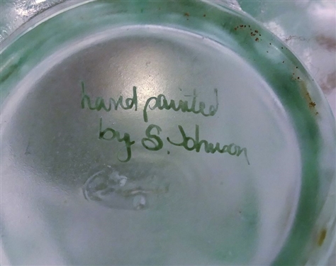 4 Signed Fenton Hand Painted Shakers - 1 Pair  Signed by the Artist A. Meeks, 1 Pair S. Johnson 