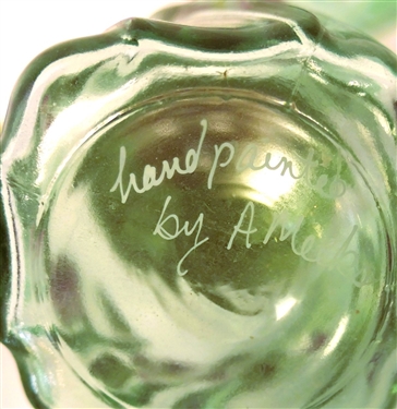 4 Signed Fenton Hand Painted Shakers - 1 Pair  Signed by the Artist A. Meeks, 1 Pair S. Johnson 