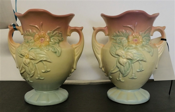 Pair of Hull Wild Flower Vases - W - 4 - 6 1/2 Tall 