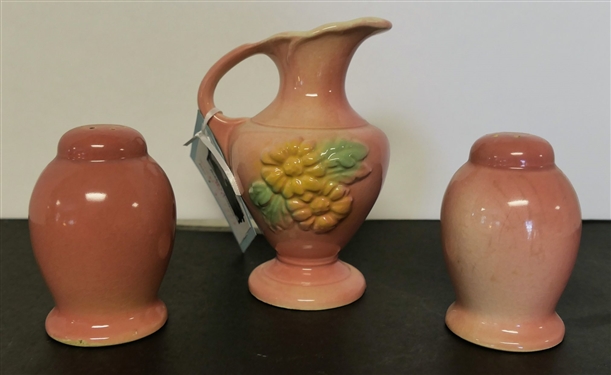 Hull Sunglow Pitcher - 5 1/2 Tall and Pair of Shakers - Numbered 54