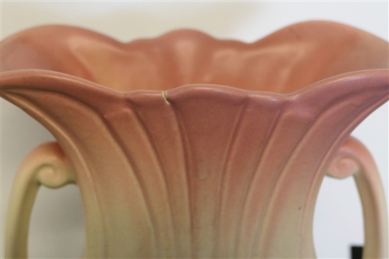 2 Hull Vases - Water Lily L-4- 6 1/2 and 48 -9 Has Small Crack in Top Edge