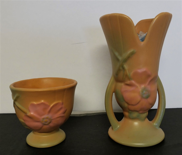 2 Pieces of Weller Pottery - 8 1/2" and 4" 