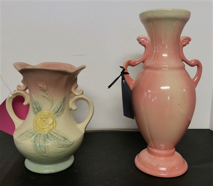 Weller 9 1/2 Vase (Small Nick on Bottom) and Hull Vase 134-6 1/4