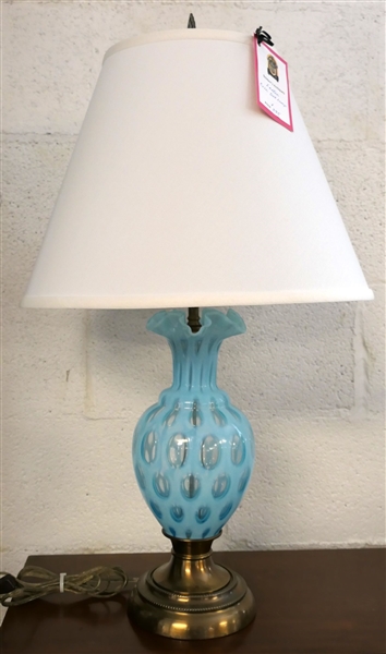 Blue Fenton Coin Spot Lamp - Measures 17" To Bulb - 