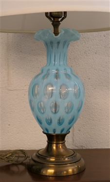 Blue Fenton Coin Spot Lamp - Measures 17 To Bulb - 