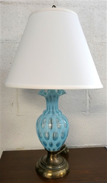 Blue Fenton Coin Spot Lamp - Measures 17 To Bulb - 