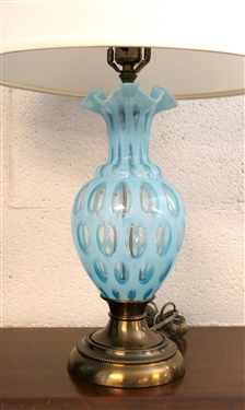 Blue Fenton Coin Spot Lamp - Measures 17 To Bulb - 