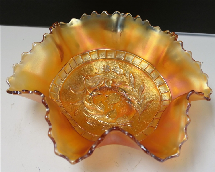 Fenton Carnival Fluted Edge Bowl - Measures 3" Tall 8 1/2" Across