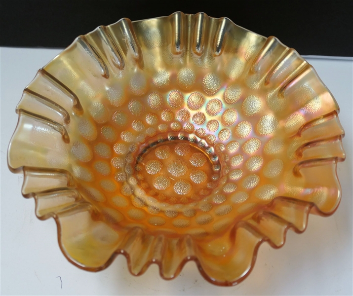 Fenton Coin Dot Carnival Bowl - Ruffled Edge _ Measures 3" Tall 9" Across