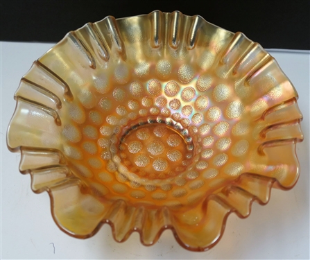 Fenton Coin Dot Carnival Bowl - Ruffled Edge _ Measures 3 Tall 9 Across'