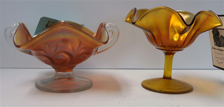 2 Marigold Carnival Compotes - Fern Frond - 4 and Other 5 