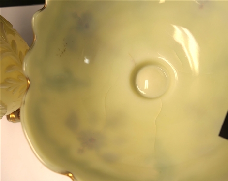 2 Pieces of Custard Glass - Pitcher Measuring 7 1/2 Tall and Footed Bowl 5 1/2 Tall 8 Across - Bowl Has Crack 