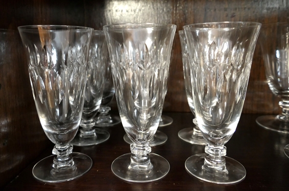 Large Lot of Clear Glassware including Goblets with Etched Stars, Elegant Glass with Flowers, and Others 