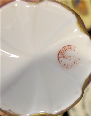 Mixed Lot of Glassware and China including Salt Dips, Hand Painted Cream and Sugar Set, Union Service Plate, and Bristol Vase - 9