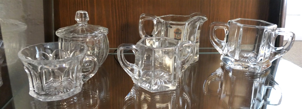 Lot of Heisey including Champagne Coupes, Cream & Sugar Sets, Bowls, and Cups