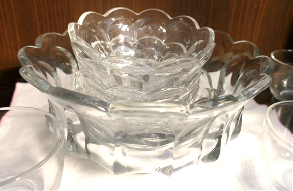 Lot of Heisey including Champagne Coupes, Cream & Sugar Sets, Bowls, and Cups