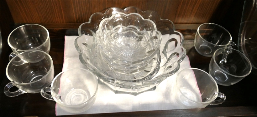 Lot of Heisey including Champagne Coupes, Cream & Sugar Sets, Bowls, and Cups