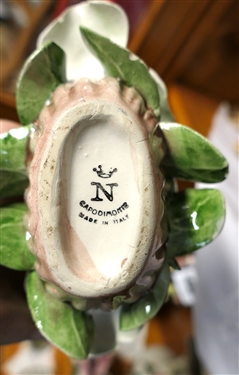 3 Pieces of Capodimonte - 2 14 Pitchers and 1 Flower Basket - Some Tiny Nick Flowers in Basket 