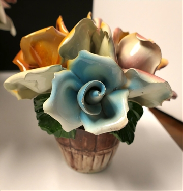 3 Pieces of Capodimonte - Large Flowers, 14 Tall, Small Flowers - 6 Tall, and Other Flowers 9 Tall with Original Tag
