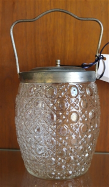 Clear Glass Biscuit Jar Measuring 5 3/4 Tall 4 3/4 Across