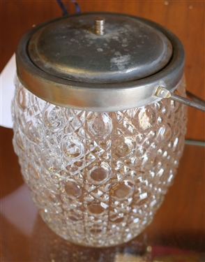 Clear Glass Biscuit Jar Measuring 5 3/4 Tall 4 3/4 Across