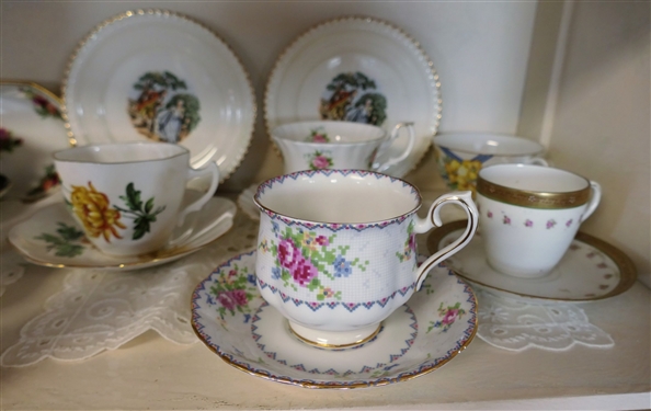 Collection of Vintage Cups & Saucer Sets and Plates - Cup and Saucers include Royal Albert and Royal Hansey