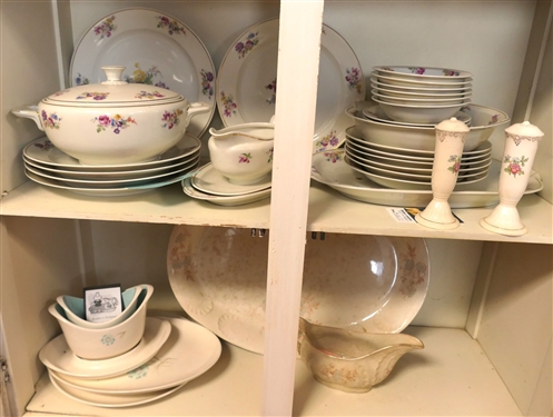 Lot of Vintage China including Taylor, Smith, & Taylor Ever Yours, 30 Pieces of  Bavaria China with Floral Pattern - marked US Zone, Large Platter, Gravy Boat, - Bavaria Dinner Plates Measure 10...