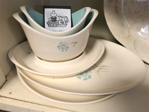 Lot of Vintage China including Taylor, Smith, & Taylor Ever Yours, 30 Pieces of  Bavaria China with Floral Pattern - marked US Zone, Large Platter, Gravy Boat, - Bavaria Dinner Plates Measure 10...